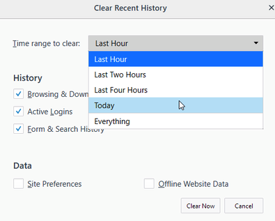 Mozilla Clear History