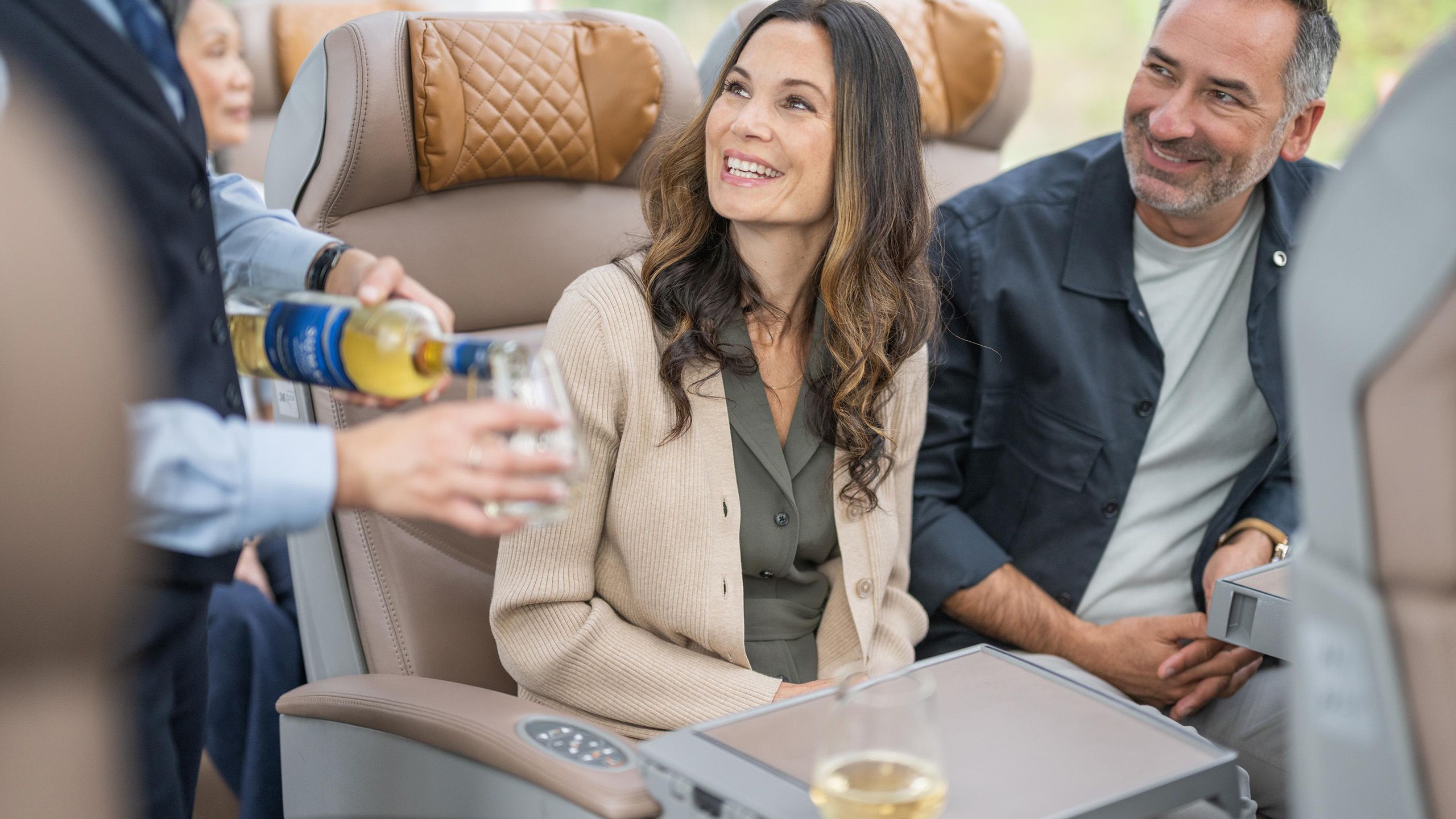 Wine service on board Rocky Mountaineer