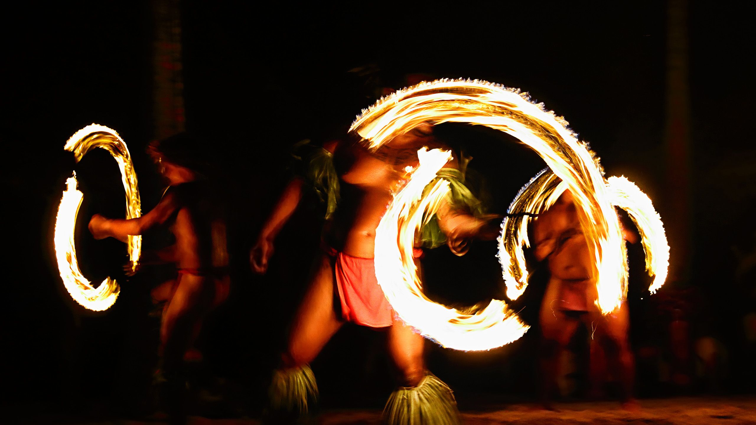 Luau fire performers in Hawaii